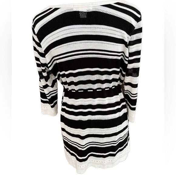 MOTHERHOOD Maternity Babydoll Knit Sweater, black & cream, size M - Picture 3 of 11